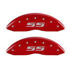 MGP 2 Caliper Covers Eng Front Silverado SS Red Finish Sil Char 2010 Chevy Silverado 1500