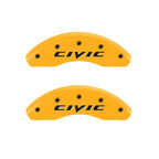 MGP 2 Caliper Covers Engraved Front 2015/Civic Yellow Finish Black Char 2011 Honda Civic