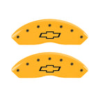MGP 2 Caliper Covers Engraved Front Bowtie Yellow Finish Black Char 1997 Chevrolet C3500