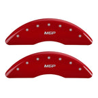 MGP 2 Caliper Covers Engraved Front MGP Red Finish Silver Characters 2007 GMC Canyon