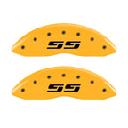 MGP 2 Caliper Covers Engraved Silverado SS Yellow Finish Blk Char 10 Chevy Silverado 1500