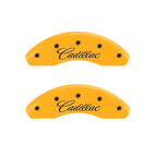MGP 4 Caliper Covers Engraved F & R Cursive/Cadillac Yellow Finish Black Char 1998 Cadillac DeVille