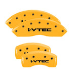 MGP 4 Caliper Covers Engraved F & R I-Vtec Yellow Finish Black Char 2010 Honda Accord Crosstour