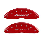 MGP 4 Caliper Covers Engraved Front Accord Engraved Rear Accord Red finish silver ch