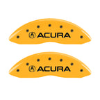 MGP 4 Caliper Covers Engraved Front Acura Engraved Rear MDX Yellow finish black ch