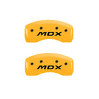MGP 4 Caliper Covers Engraved Front Acura Engraved Rear MDX Yellow finish black ch