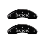 MGP 4 Caliper Covers Engraved Front Buick Engraved Rear Buick Shield Black finish silver ch