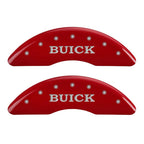 MGP 4 Caliper Covers Engraved Front Buick Engraved Rear Buick Shield Red finish silver ch