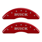 MGP 4 Caliper Covers Engraved Front Buick Rear Buick Shield Red Finish Silver Char 2015 Buick Regal