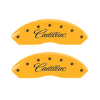 MGP 4 Caliper Covers Engraved Front Cadillac Rear STS Yellow Finish Black Char 2007 Cadillac XLR