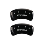MGP 4 Caliper Covers Engraved Front Cursive/Cadillac Engraved Rear CTS4 Black finish silver ch