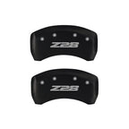 MGP 4 Caliper Covers Engraved Front Gen 4/Camaro Engraved Rear Gen 4/Z28 Red finish silver ch