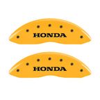 MGP 4 Caliper Covers Engraved Front Honda Engraved Rear H Logo Yellow finish black ch