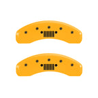 MGP 4 Caliper Covers Engraved Front Jeep Rear Grill Logo Yellow Finish Black Char 2004 Jeep Wrangler