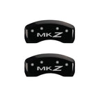 MGP 4 Caliper Covers Engraved Front Lincoln Engraved Rear MKZ Black finish silver ch