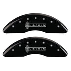 MGP 4 Caliper Covers Engraved Front Lincoln Engraved Rear Star logo Black finish silver ch