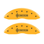 MGP 4 Caliper Covers Engraved Front Lincoln Engraved Rear Star logo Yellow finish black ch