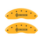 MGP 4 Caliper Covers Engraved Front Lincoln Engraved Rear Star logo Yellow finish black ch