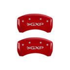 MGP 4 Caliper Covers Engraved Front Pontiac Engraved Rear GXP Red finish silver ch