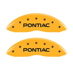 MGP 4 Caliper Covers Engraved Front Pontiac Rear Arrow Yellow Finish Black Char 2004 Pontiac GTO
