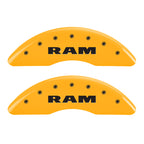 MGP 4 Caliper Covers Engraved Front RAM Engraved Rear RAMHEAD Yellow finish black ch