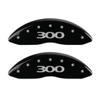 MGP 4 Caliper Covers Engraved Front & Rear 300 Black finish silver ch