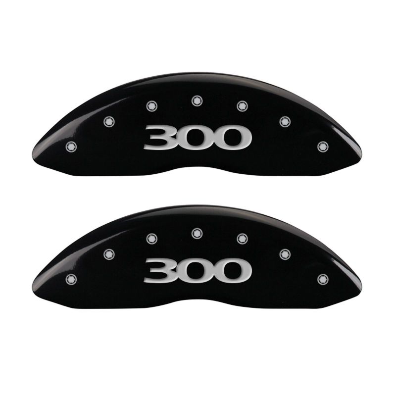 MGP 4 Caliper Covers Engraved Front & Rear 300 Black finish silver ch