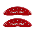 MGP 4 Caliper Covers Engraved Front & Rear Acura Red Finish Silver Char 2017 Acura RDX