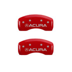 MGP 4 Caliper Covers Engraved Front & Rear Acura Red Finish Silver Char 2017 Acura RDX