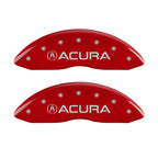 MGP 4 Caliper Covers Engraved Front & Rear Acura Red finish silver ch