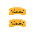 MGP 4 Caliper Covers Engraved Front & Rear Acura Yellow finish black ch