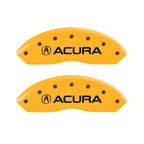 MGP 4 Caliper Covers Engraved Front & Rear Acura Yellow finish black ch