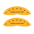 MGP 4 Caliper Covers Engraved Front & Rear Avalanche Yellow Finish Black Char 2001 Chevrolet Tahoe