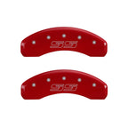 MGP 4 Caliper Covers Engraved Front & Rear Avalanche style/SS Red finish silver ch