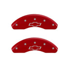 MGP 4 Caliper Covers Engraved Front & Rear Bowtie Red finish silver ch