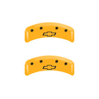 MGP 4 Caliper Covers Engraved Front & Rear Bowtie Yellow Finish Black Char 1997 Chevrolet Camaro