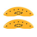 MGP 4 Caliper Covers Engraved Front & Rear Bowtie Yellow finish black ch
