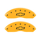 MGP 4 Caliper Covers Engraved Front & Rear Bowtie Yellow finish black ch