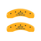 MGP 4 Caliper Covers Engraved Front & Rear Chevy Racing Yellow Finish Black Char 2016 Chevrolet SS