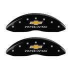 MGP 4 Caliper Covers Engraved Front & Rear Chevy racing Black finish silver ch