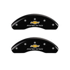 MGP 4 Caliper Covers Engraved Front & Rear Chevy racing Black finish silver ch