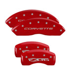 MGP 4 Caliper Covers Engraved Front & Rear Chevy racing Yellow finish black ch