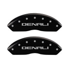 MGP 4 Caliper Covers Engraved Front & Rear Denali Black Finish Silver Char 2019 GMC Arcadia
