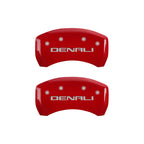MGP 4 Caliper Covers Engraved Front & Rear Denali Red Finish Silver Char 2019 GMC Arcadia