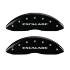 MGP 4 Caliper Covers Engraved Front & Rear Escalade Black finish silver ch