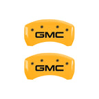 MGP 4 Caliper Covers Engraved Front & Rear GMC Yellow Finish Black Char 2019 GMC Arcadia