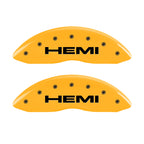 MGP 4 Caliper Covers Engraved Front & Rear Hemi Yellow Finish Black Char 2006 Jeep Commander