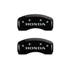 MGP 4 Caliper Covers Engraved Front & Rear Honda Black finish silver ch