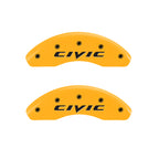 MGP 4 Caliper Covers Engraved Front & Rear Honda Yellow finish black ch