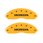 MGP 4 Caliper Covers Engraved Front & Rear Honda Yellow finish black ch